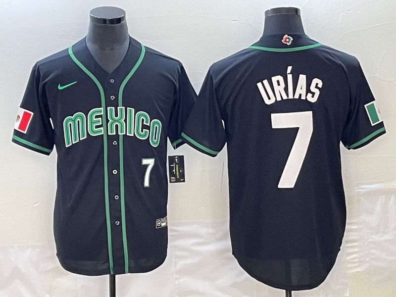Men 2023 World Cub Mexico #7 Urias Black Nike MLB Jersey29
